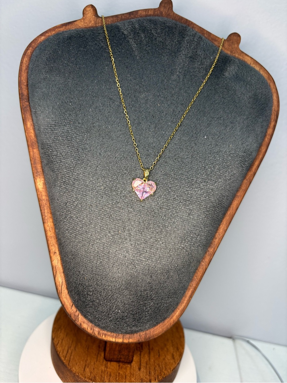 Pink Heart Crystal Pendant necklace